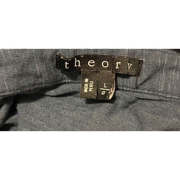 Theory Mens Polo Shirt Collared Short Sleeve Navy Blue Modal Size Large - Picture 5 of 6